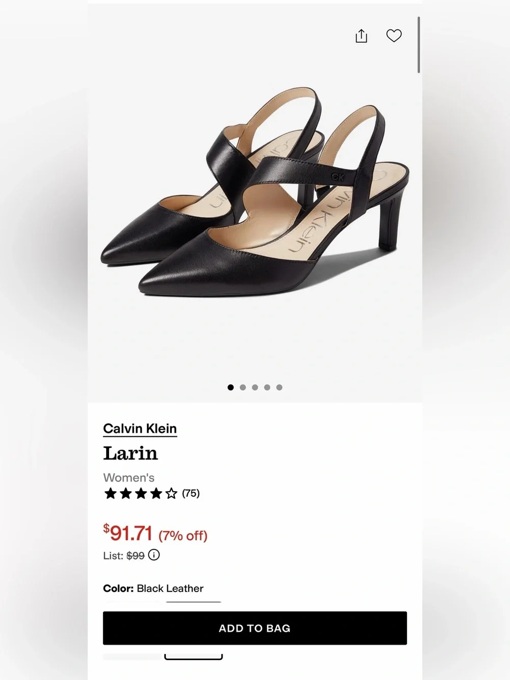 Calvin Klein Larin pointed-toe sling back pumps